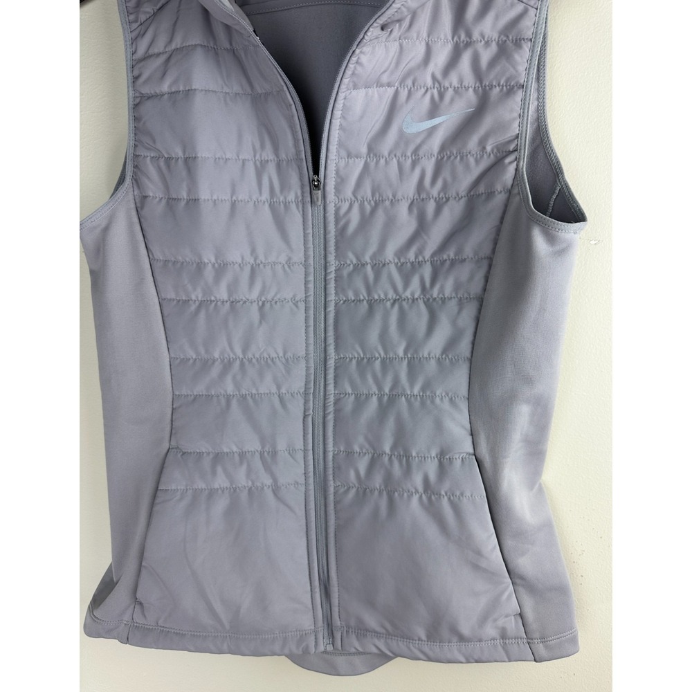Nike Running Aerolayer Quilted Puffer Vest Grey Lavender Zip Up 856222-059 Small - Picture 4 of 14